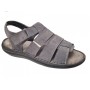 Sandale bărbătești gri din piele naturală cu închidere velcro și talpă confortabilă GKR47GB